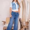 Cami-cropped combinación denim y algodón estilo casual chic