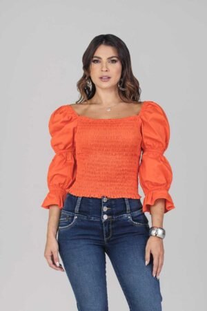 Blusa-B03025486 (2) Blusa Manga Larga Nido de Abeja 97% Algodón – Confort Premium y Estilo Atemporal