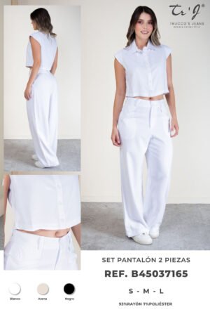 Set Noir Palazzo & Camisera – Elegancia Atemporal que Estiliza