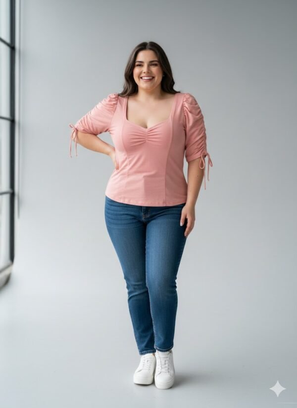 Blusa Manga Corta Plus Size – Cómoda, Fresca y Moderna