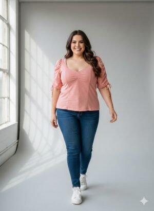 Blusa-P03024495 (3) Blusa Manga Corta Plus Size – Cómoda, Fresca y Moderna