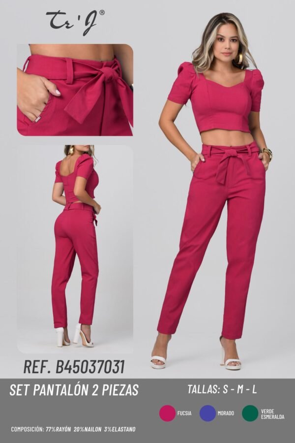 Conjunto-B45037031 Set FlexMotion Pantalón + Blusa Stretch – Comodidad que Realza Tu Figura ✨