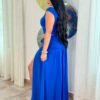 Conjunto-C6557 (2) Conjunto 2 Piezas Azul Rey Satinado Stretch con Herraje Dorado – Elegancia que Impacta