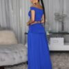 Conjunto-C6557 (5) Conjunto 2 Piezas Azul Rey Satinado Stretch con Herraje Dorado – Elegancia que Impacta