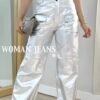 Jean Wide Cargo Metalizado Plata – Estilo Urbano y Moderno