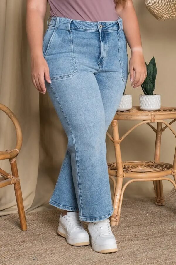 Jean-P22077136 (1) Jean Lumière Palazzo High Rise Azul Claro – Fluidez que Eleva tu Estilo