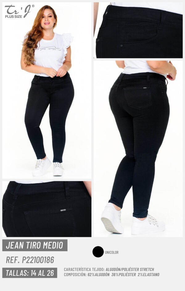 Imprimir Jean Essential Mid Rise Negro – Equilibrio Perfecto y Estilo Atemporal