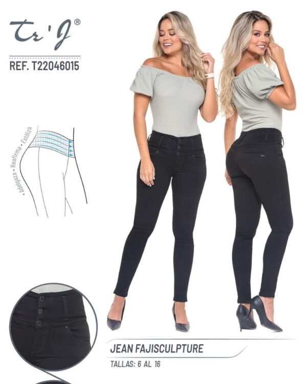 Jean-T22046015 (1) Jean Sculpt Noir Fajisculpture – Silueta Definida con Elegancia Absoluta