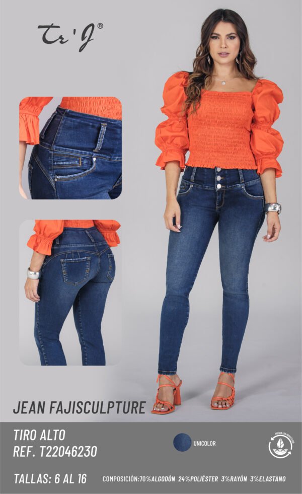 Jean-T22046230 (1) Jean Fajisculpture High Rise Azul Medio – Moldea y Estiliza con Elegancia