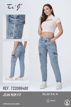 Jean Icon Mom Cargo High Rise – Estilo Relajado con Actitud