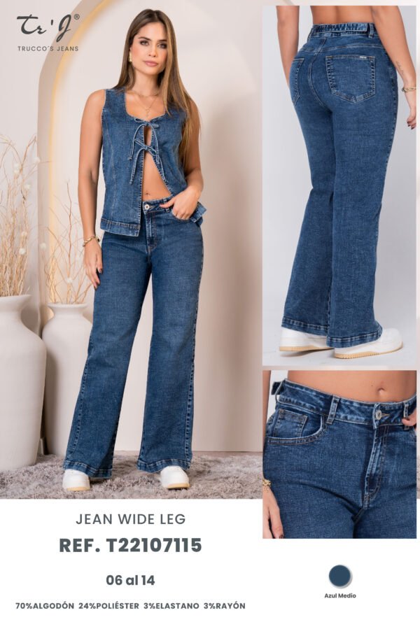 Jean Elevé Wide Leg High Rise – Proporción Perfecta, Estilo Impecable