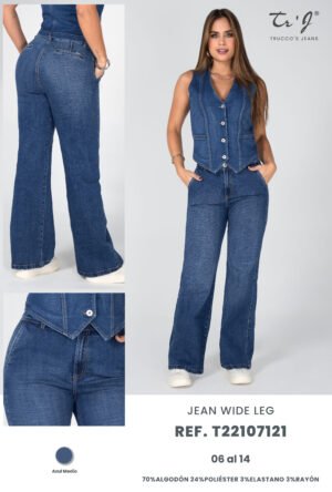 Jean-T22107121 (1) Jean Aura Wide Ribete High Rise – Altura y Estilo que Impactan