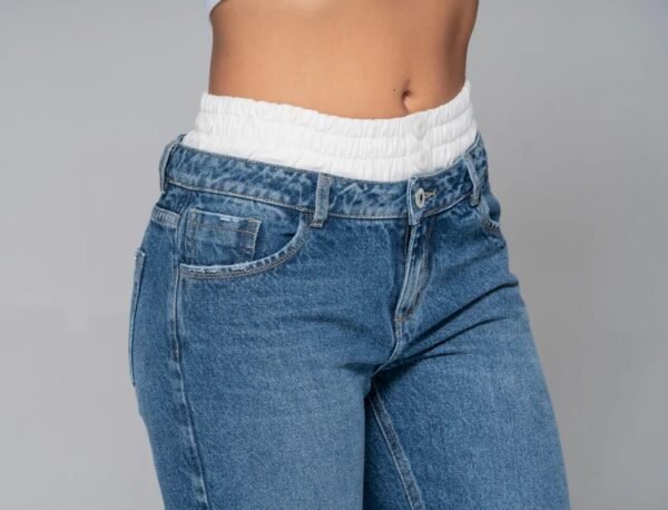 Jean Élite Wide Doble Pretina – Cintura Definida, Presencia Imponente