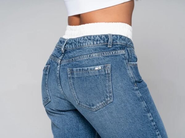 Jean Élite Wide Doble Pretina – Cintura Definida, Presencia Imponente