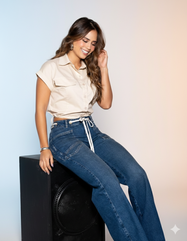 Jean-T22107732 (4) Jean Nova Wide High Rise – Altura Visual y Estilo Atemporal