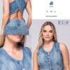 Chaleco Denim Sculpt – Estructura & Espalda Cruzada que Define Tu Estilo