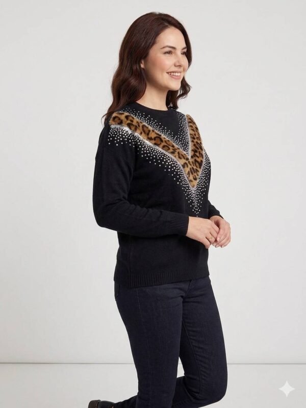 Sueter-2005-NEG (2) Abrigo Wild Glam – Animal Print con Brillo que Impacta