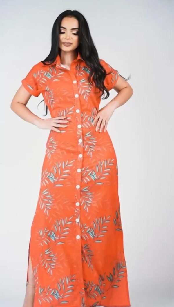 Vestido Largo-3256 (1) Maxi Vestido Tropical Flame – Energía de Playa en Cada Paso