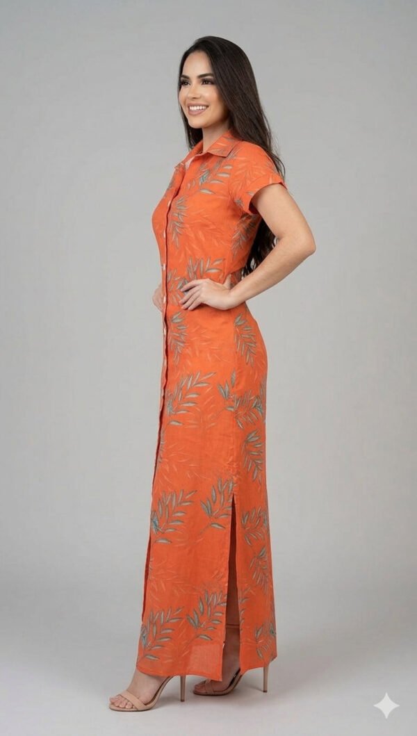 Vestido Largo-3256 (3) Maxi Vestido Tropical Flame – Energía de Playa en Cada Paso