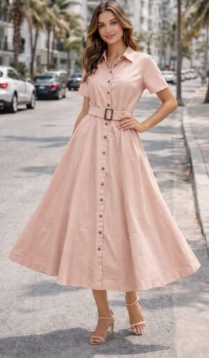 Vestido Rose Élégance – Corte A que Realza Tu Feminidad