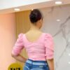 Blusa Royale Élan – Escote & Mangas de Princesa
