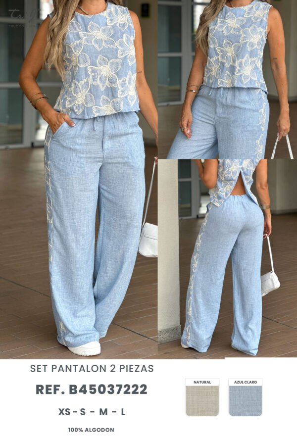 Set Élan Bordado Palazzo & Blusa – Detalles que Enamoran