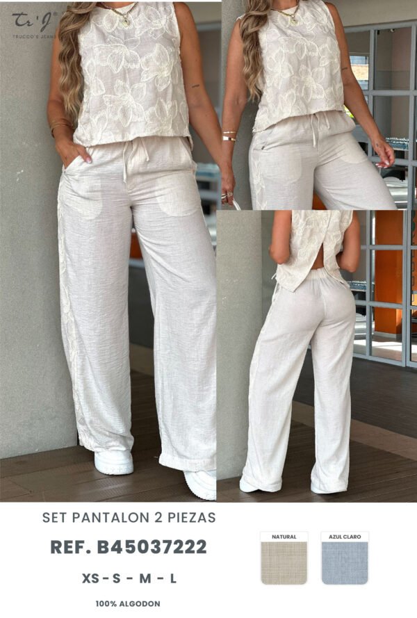 Set Élan Bordado Palazzo & Blusa – Detalles que Enamoran