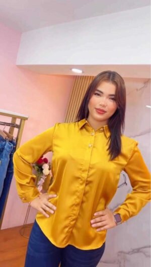 Camisa-44644T-DOR (1) Camisa Golden Royale Satin - Estilo Luxe Glam
