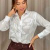 Camisa Ivory Bloom - Estilo Romantic Chic