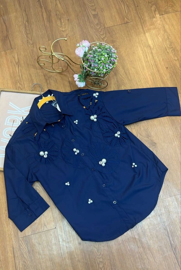Camisa-Pastel-LP3250-AZO (3) Camisa Midnight Pearl Knit - Estilo Glam Artisan