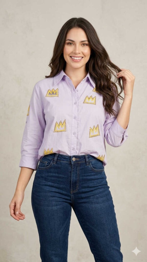 Camisa-TX71076-LIL (1) Camisa Lavender Glow Knit - Estilo Soft Glam