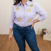 Camisa-TX71076-LIL (5) Camisa Lavender Glow Knit - Estilo Soft Glam