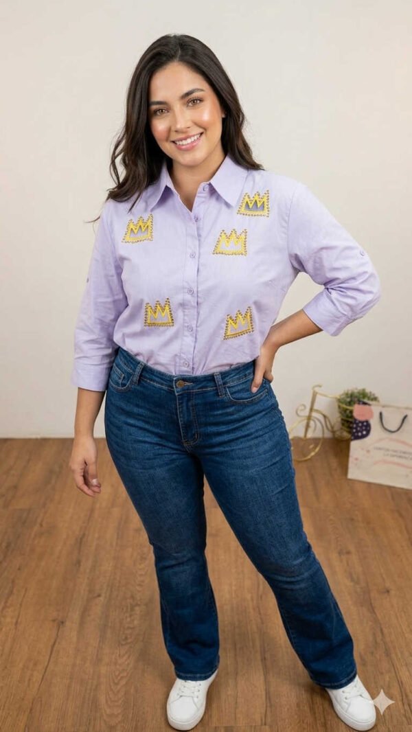Camisa-TX71076-LIL (5) Camisa Lavender Glow Knit - Estilo Soft Glam