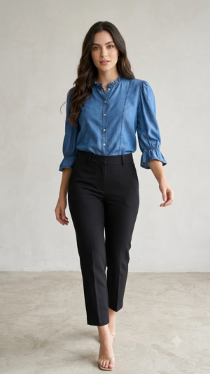 Camisa-WJ-BL-007 (1) Camisa Blue Essence Tencel - Estilo Denim Soft Luxe