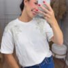 Camiseta Pearl Glow Ivory - Estilo Glam Couture