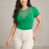 Camiseta Emerald Pearl - Estilo Elegant Bloom
