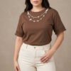 Camiseta-LC6201-CHO (1) Camiseta Ocean Mocha - Estilo Coastal Chic