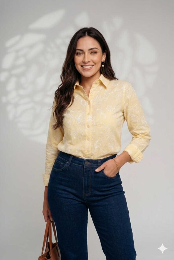 Camisa Heritage Bloom - Estilo Casual Elegance