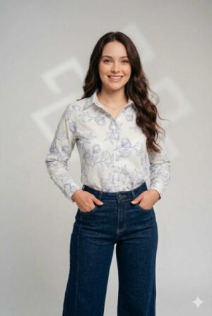 Camisa Heritage Bloom - Estilo Casual Elegance