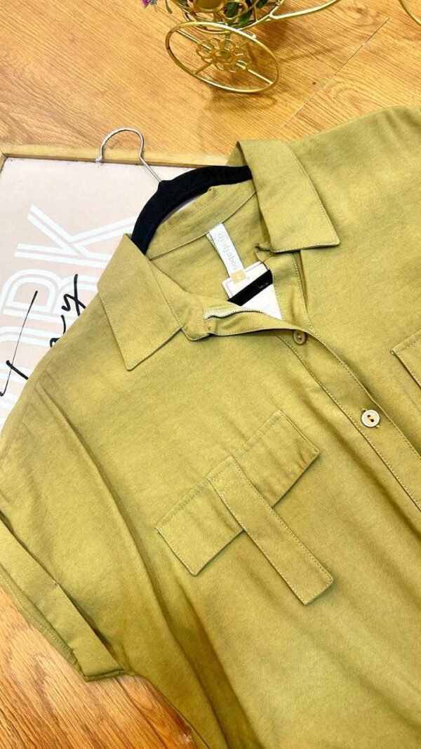 Camisa Olive Breeze Knot - Estilo Natural Chic