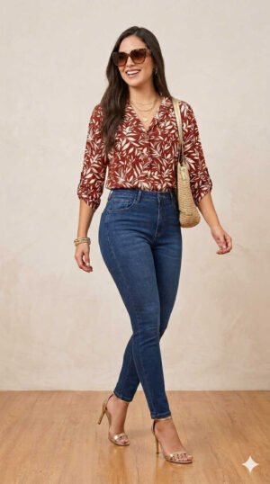 Camisa Mocha Tropic - Estilo Resort Chic