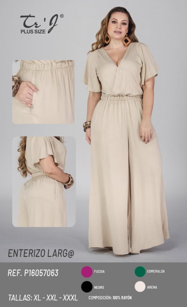 Enterizo Largo-P16057063-BEI (4) Enterizo Aura Palazzo - Estilo Effortless Chic