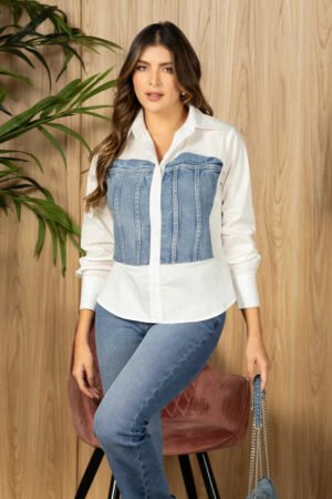 Camisa Pure Fusion – Blanco Denim