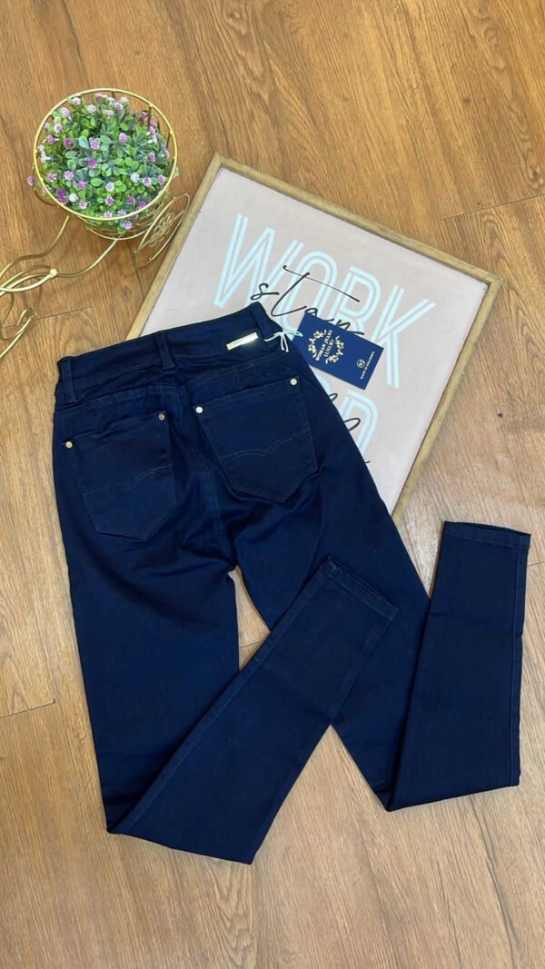 Jean Colombiano Velvet - Skinny Efecto Gamuza Azul Oscuro