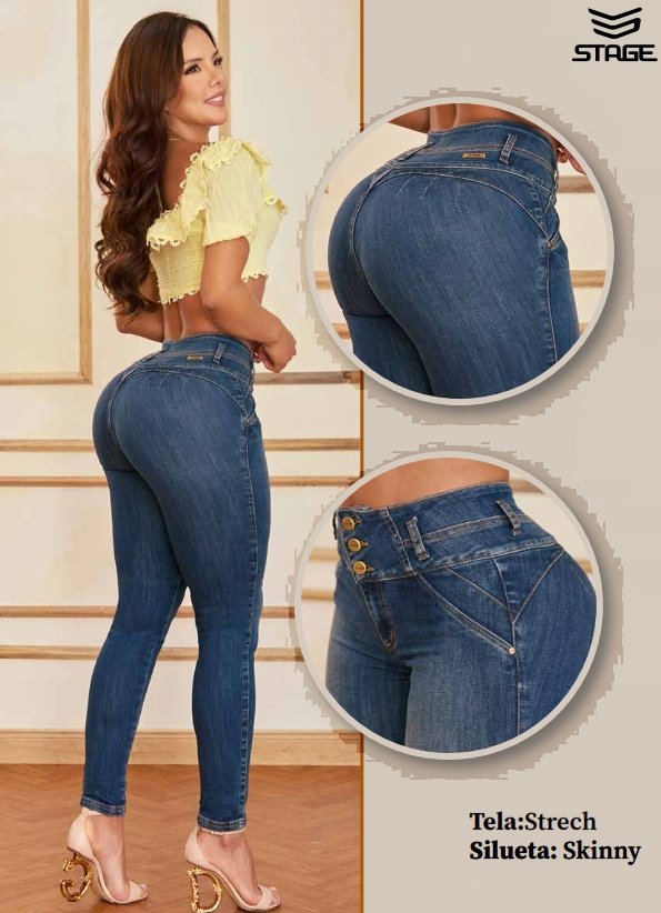 Jean Colombiano Aura - Skinny Azul Verdoso