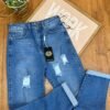 Jean-508-AZM (3) Jean Colombiano Rebel - Mom Fit Destroyed Azul Medio