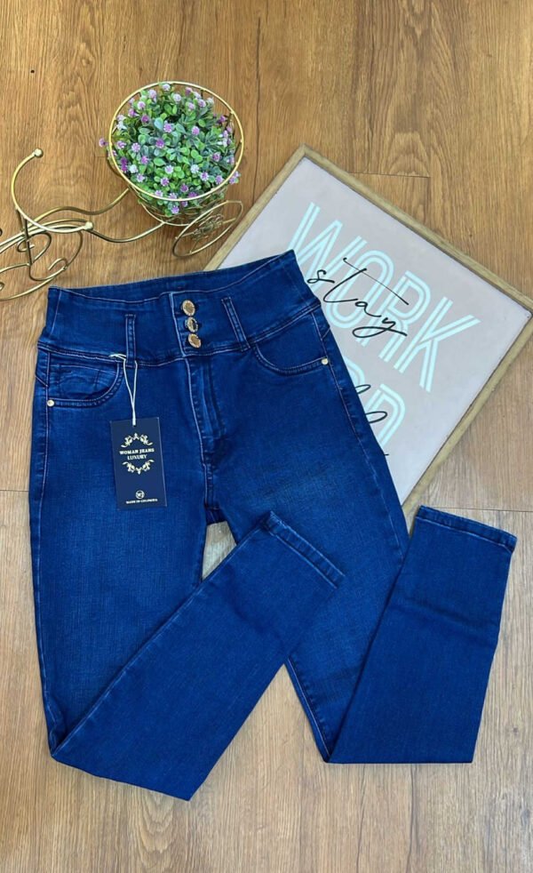 Jean Colombiano Silhouette - Skinny Azul Oscuro