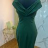 Vestido Esmeralda Élite - Elegancia Cóctel Off Shoulder Stretch