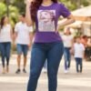 Camiseta-G378-13869-1-MOR (1) Camiseta Lumière - Casual Elegante con Manga Princesa