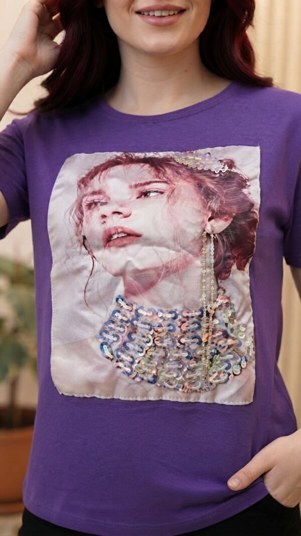 Camiseta-G378-13869-1-MOR (2) Camiseta Lumière - Casual Elegante con Manga Princesa